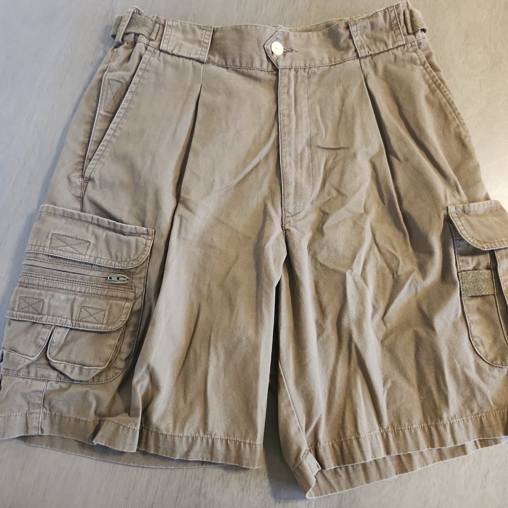 Men's Outer Rim Cargo Shorts Brown 100% Cotton Multi-Pocket Utility Hiking Sz 32